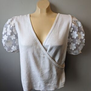 French Connection white faux-wrap shirt size xl